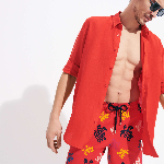 Resim Erkek Okorise Ronde des Tortues Multicolores Mayo Kırmızı