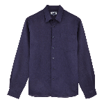 Resim Erkek Caroubis Keten Gömlek Lacivert