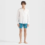 Resim Erkek Caroubis Pamuk-Keten Gömlek Beyaz