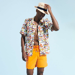 Resim Erkek Moorea Solid Mayo Turuncu