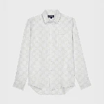 Resim Erkek Caroubis Pamuk-Keten Gömlek Beyaz