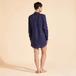 Resim Kadın Fragance Keten Gömlek Lacivert