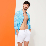 Resim Erkek Solid Moorea Mayo Beyaz