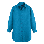 Resim Kadın Fragance Keten Gömlek Mavi