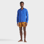 Resim Erkek Caroubis Keten Gömlek Mavi