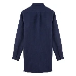 Resim Kadın Fragance Keten Gömlek Lacivert