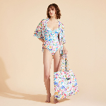 Resim Kadın Happy Flowers Leonita Mayo Beyaz