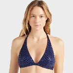 Resim Kadın Relief Sparkling Fleche Bikini Üstü Lacivert