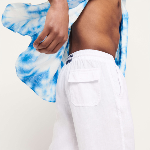 Resim Erkek Pacha Keten Pantolon Beyaz