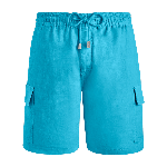 Resim Erkek Baie Keten Bermuda Mavi