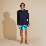 Resim Erkek Caroubis Keten Gömlek Lacivert