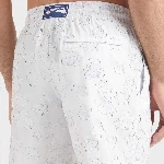 Resim Erkek Ronde des Tortues Jacquard Broché Moopea Mayo Beyaz