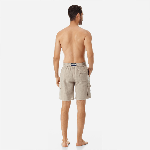 Resim Erkek Baie Keten Bermuda Bej