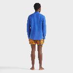 Resim Erkek Caroubis Keten Gömlek Mavi