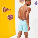 Resim Erkek Moorea Solid Mayo Mavi