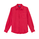 Resim Erkek Caroubis Keten Gömlek Pembe