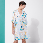 Resim Kadın Belle Des Champs Floralia Plaj Giyim Mavi