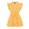 Resim Kız Çocuk Turtle Vichy Ganache Elbise Sarı