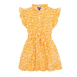 Resim Kız Çocuk Turtle Vichy Ganache Elbise Sarı