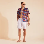 Resim Erkek Baie Keten Bermuda Mor