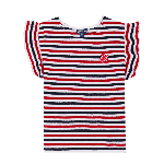 Resim Kız Çocuk Striped Genny Tişört Kırmızı