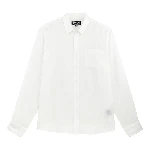 Resim Erkek Caroon Keten Gömlek Beyaz