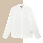 Resim Erkek Caroubis Keten Gömlek Beyaz