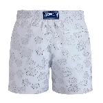 Resim Erkek Ronde des Tortues Jacquard Broché Moopea Mayo Beyaz