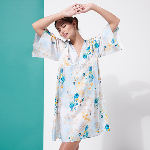 Resim Kadın Belle Des Champs Floralia Plaj Giyim Mavi