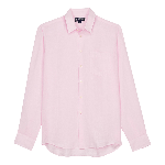 Resim Erkek Caroon Keten Gömlek Pembe