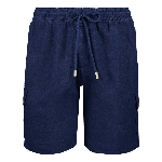Resim Erkek Baoon Keten Bermuda Lacivert