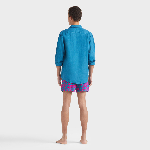 Resim Erkek Caroubis Keten Gömlek Mavi