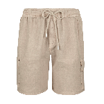 Resim Erkek Baoon Keten Bermuda Bej