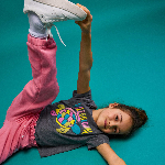 Resim Kız Çocuk Gitty Multicolore Turtle Tişört Gri