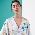 Resim Kadın Belle Des Champs Floralia Plaj Giyim Mavi