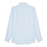 Resim Erkek Caroon Keten Gömlek Mavi