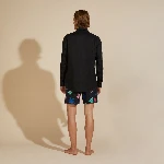 Resim Erkek Caroon Keten Gömlek Siyah