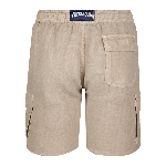 Resim Erkek Baie Keten Bermuda Bej