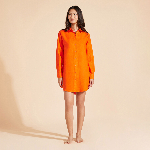 Resim Kadın  Keten Fragance Keten Plaj Giyim Turuncu