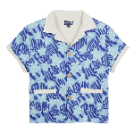 Resim Erkek Çocuk Ronde des Tortues Logo Galet Gömlek Mavi