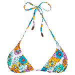 Resim Kadın Marguerites Fleur Bikini Üstü Beyaz